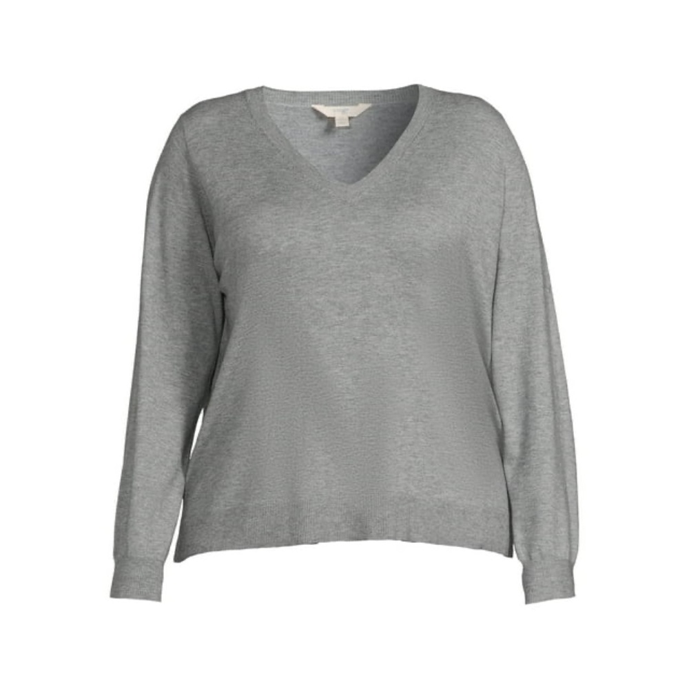 Terra & Sky Women's Plus Size V-Neck Sweater, Lightweight - Size 2X
